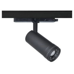 Reflektor LED 10W na szynę 3-fazową – regulowany kąt świecenia 10–60°, CRI ≥90, czarny