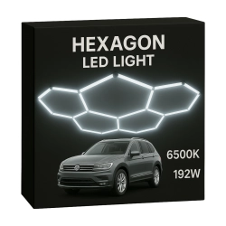 Zestaw BIAŁY Lamp LED HEXAGON 5  - 192W - 6500K
