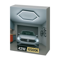 Zestaw CZARNY Lamp LED HEXAGON 1 - 42W - 6500K