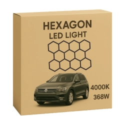 Zestaw modułowy LED HEXAGON 11 czarny – 368W 4000K 40480 lm – oświetlenie plaster miodu