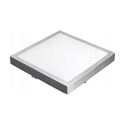 Plafon sufitowy E27 IP44 srebrny 27cm – kwadratowa lampa natynkowa