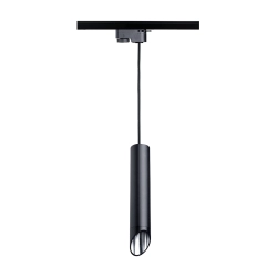 Lampa szynowa wisząca tuba 30 cm GU10 1-fazowa czarno-srebrna