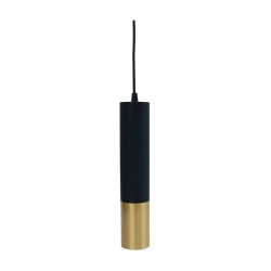 Lampa szynowa wisząca tuba 24 cm GU10 1-fazowa czarno-złota ROPE