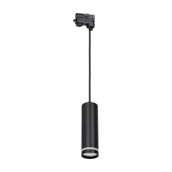Lampa szynowa wisząca tuba ring GU10 3-fazowa czarna MILA