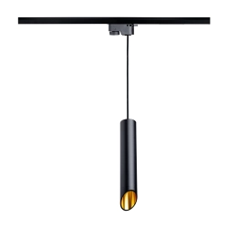 Lampa szynowa wisząca tuba 30 cm GU10 1-fazowa czarno-złota