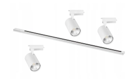 Oświetlenie szynowe 1-fazowe 3 x lampa LED 30W 6500K biała + szyna 1 m biała
