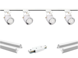 Oświetlenie szynowe 1-fazowe 4 x reflektor E27 biały + 2 x szyna Premium 1 m biała OL