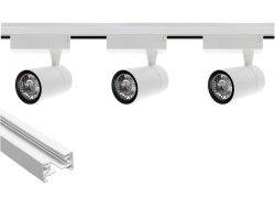Oświetlenie szynowe 1-fazowe 3 x lampa LED 7W 4000K biała + szyna Premium 1 m biała TRA-EL