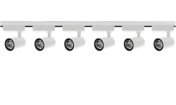 Oświetlenie szynowe 1-fazowe 6 x lampa LED 7W 4000K biała + szyna 2 m biała TRA-EL