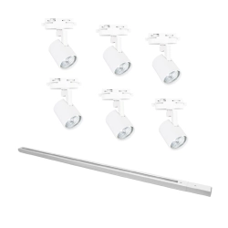 Oświetlenie szynowe 1-fazowe 6 x reflektor GU10 mini biały + szyna Premium 2 m XD