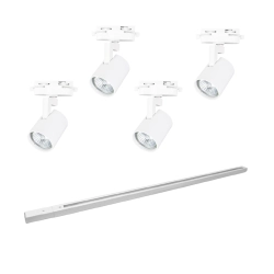 Oświetlenie szynowe 1-fazowe 4 x reflektor GU10 mini biały + szyna Premium 2 m XD