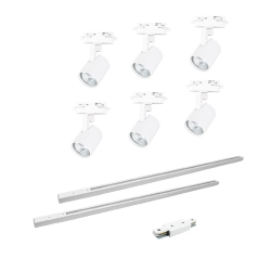 Oświetlenie szynowe 1-fazowe 6 x reflektor GU10 mini biały + 2 x szyna Premium 1 m XD