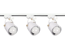Oświetlenie szynowe 3-fazowe 3 x reflektor E27 biały + szyna 1,5 m OL