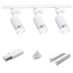 Oświetlenie szynowe 1-fazowe 3 x reflektor GU10 biały + szyna Premium 1,5 m biała MILA VERTI
