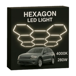 Zestaw BIAŁY Lamp LED HEXAGON 8  - 280W - 4000K