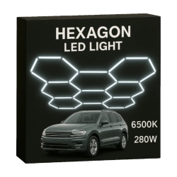 Zestaw BIAŁY Lamp LED HEXAGON 8  - 280W - 6500K