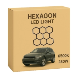 Zestaw modułowy LED HEXAGON 8 czarny – 280W 6500K 30800 lm – oświetlenie plaster miodu