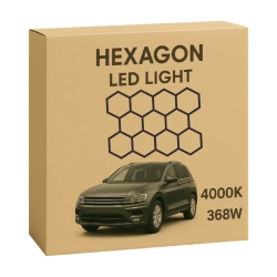 Zestaw modułowy LED HEXAGON 11 czarny – 368W 4000K 40480 lm – oświetlenie plaster miodu